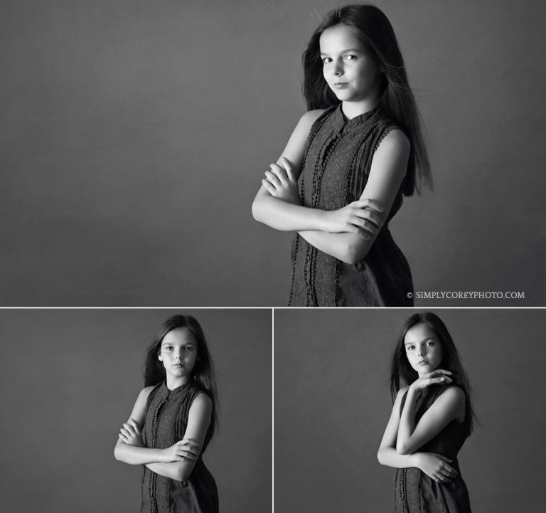 Villa Rica headshot photographer, girl in black and white