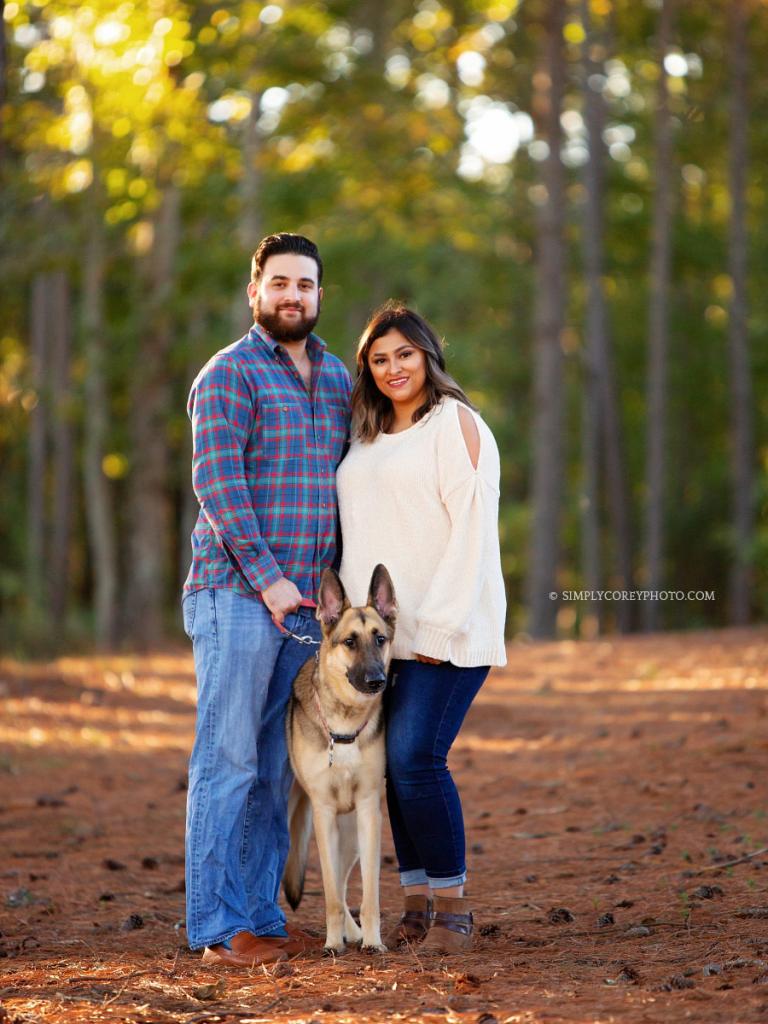 Villa Rica couples photographer, furbaby family with a German Shepard