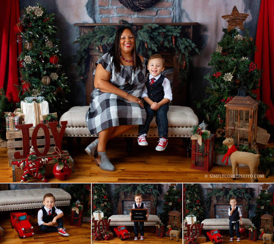 Villa Rica Christmas mini session, mother and son in studio