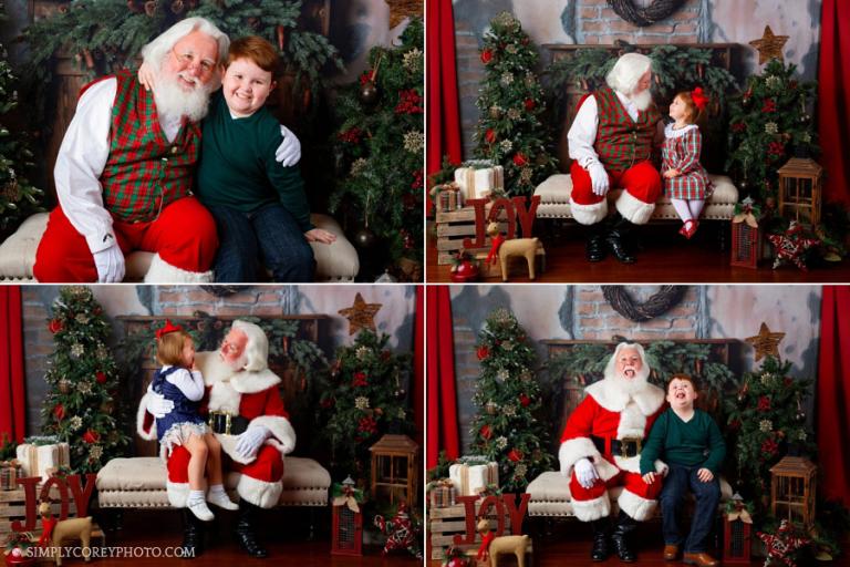 Douglasville Santa Claus mini sessions, siblings Christmas photos