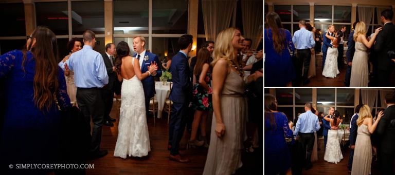 Villa Rica wedding photographer, bride and groom dancing at reception