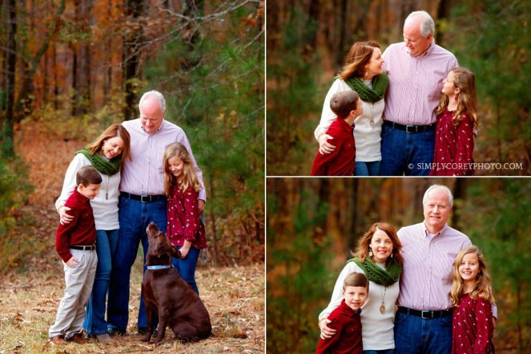 Bremen family photographer, fall portraits with kids and a Labrador Retriever