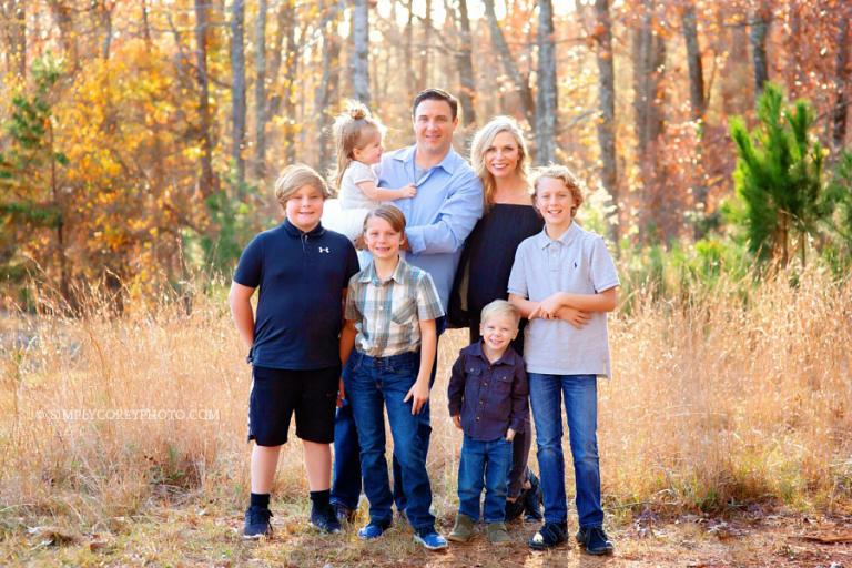 Atlanta family photographer, fall portrait session with a big family
