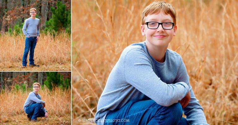 Bremen photographer, teen boy outside in golden field