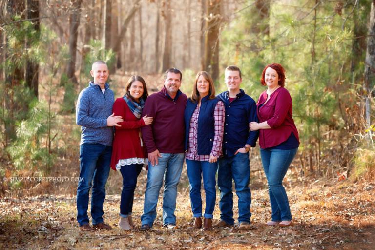 Atlanta family photographer, parents with grown children and their spouses