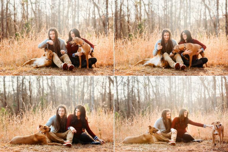 Villa Rica family photographer, family with dogs during maternity session