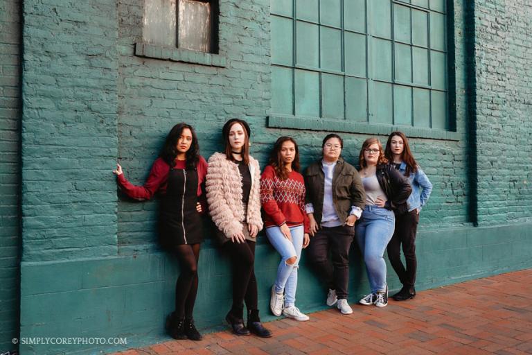 teen photographer near Carrollton, Georgia; downtown session with college friends