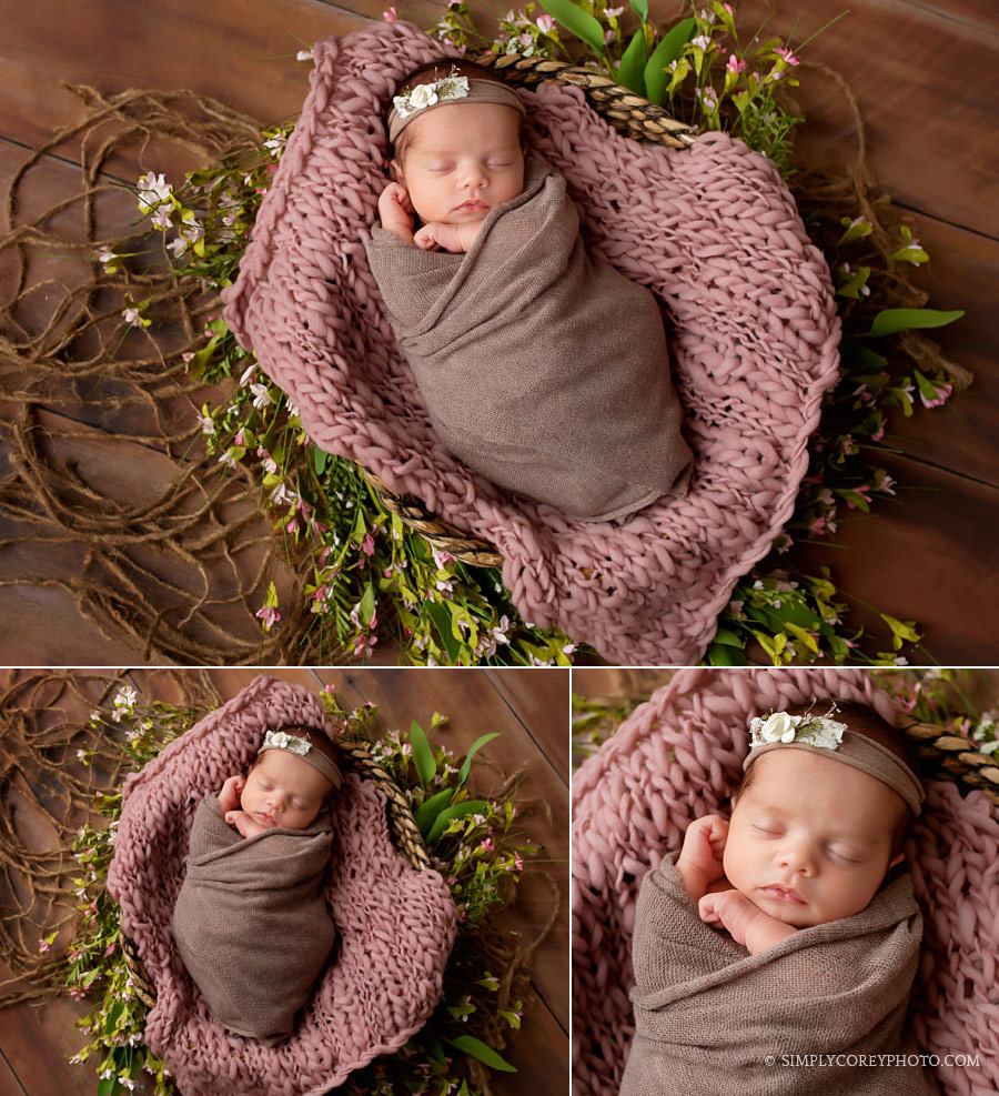 newborn photographer Douglasville, studio session with a baby girl