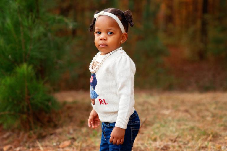 baby-photographer West Georgia, toddler girl Ralph Lauren sweater