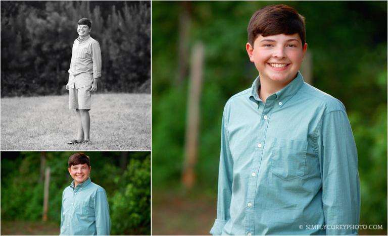 Douglasville children's photographer, teen boy outside