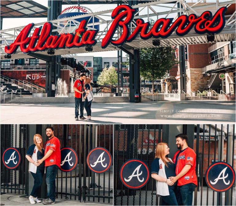 West Georgia maternity session near Atlanta Braves sign