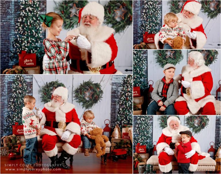 Newnan Santa Claus mini session; kids and Santa's magical pocket watch