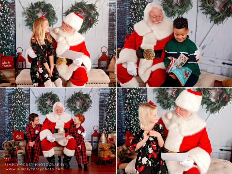 Santa Claus mini session photographer near Bremen, kids sharing wish lists