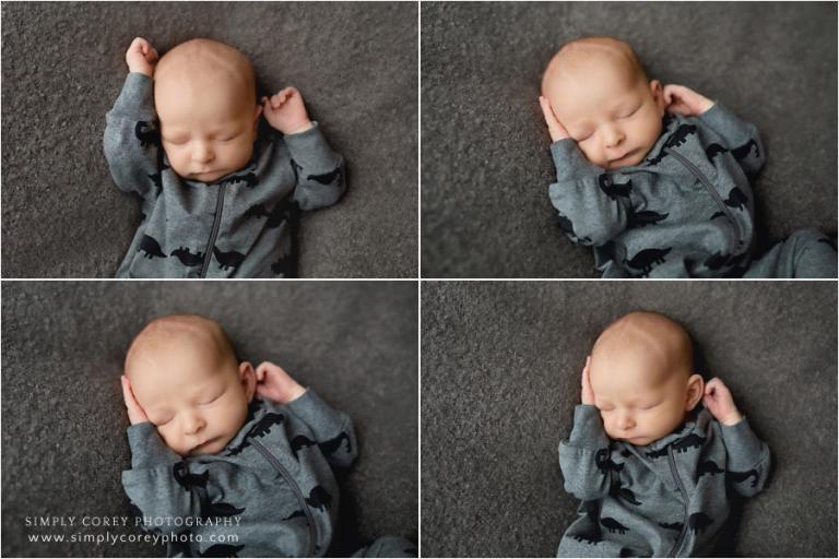 Douglasville newborn photographer, baby studio session in grey