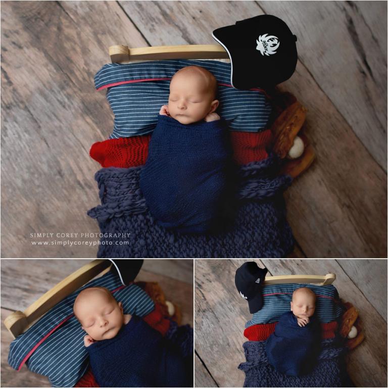 Villa Rica newborn photography, baseball studio session