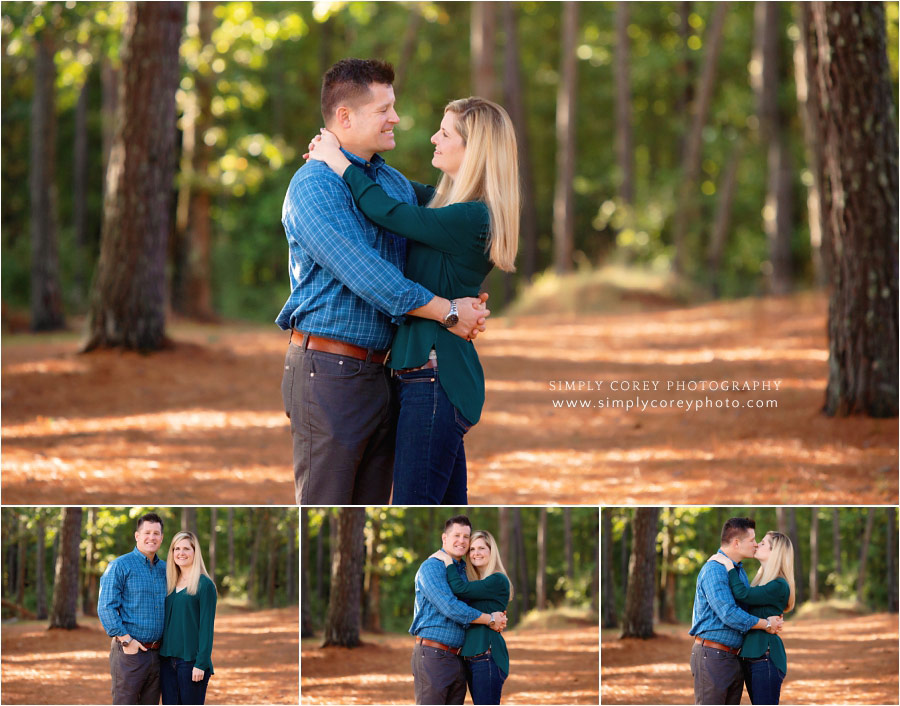 West Georgia couples photographer, fall mini session with pines