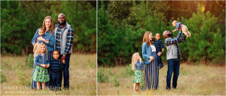Villa Rica family photographer, fall mini session with family of five