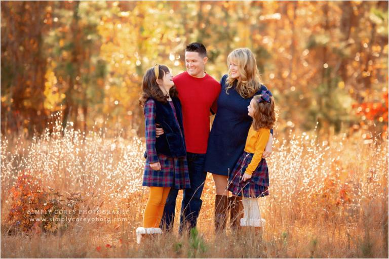 Villa Rica family photographer, vibrant outdoor fall mini session