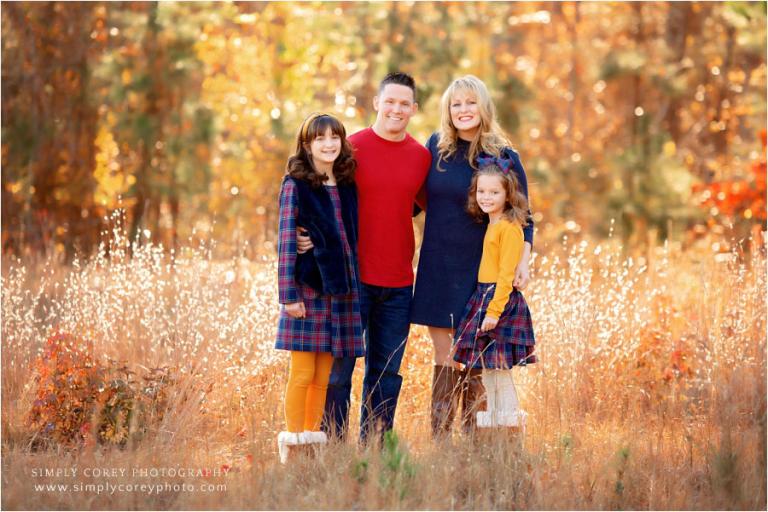 West Georgia family photographer, vibrant fall colors outside