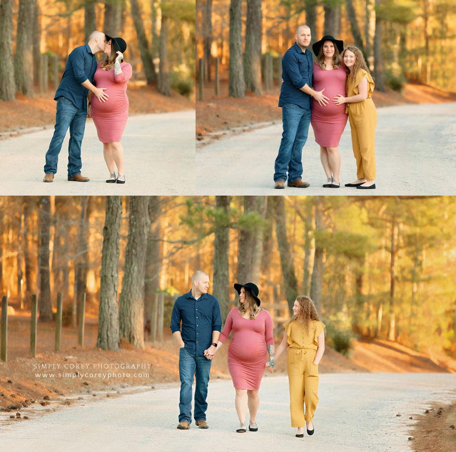 Carrollton family photographer, outdoor maternity session on dirt road