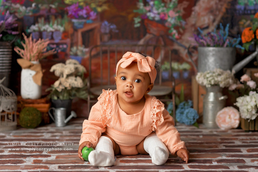 baby photographer near Carrollton, Georgia; spring mini session with flowers