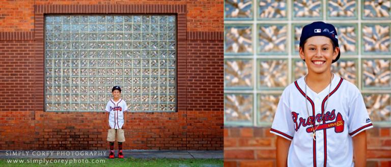 Carrollton, GA photographer; child in Atlanta Braves jersey at school