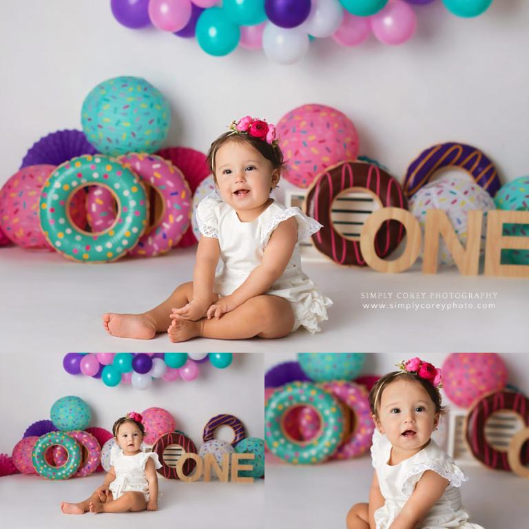 Bremen baby photographer, donut themed studio milestone session