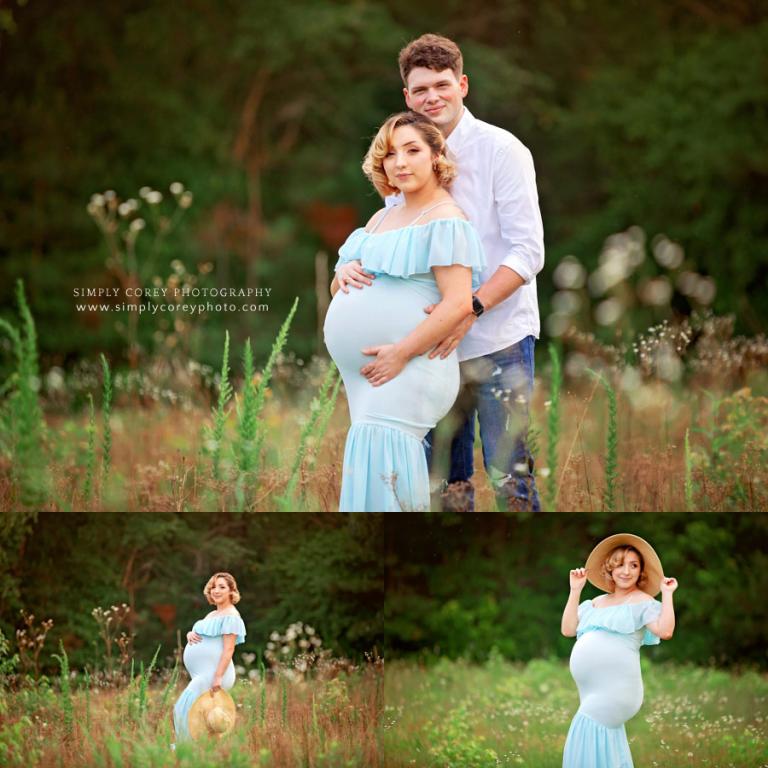 Carrollton maternity photographer, outdoor portraits in a country field