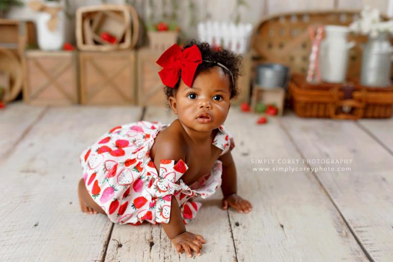 Atlanta baby photographer, strawberry mini session in studio