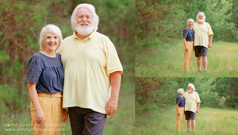 West Georgia couples photographer, grandparents outside in summer field