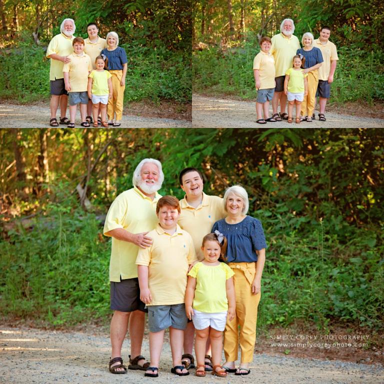 West Georgia family photographer, grandparents outside with grandkids
