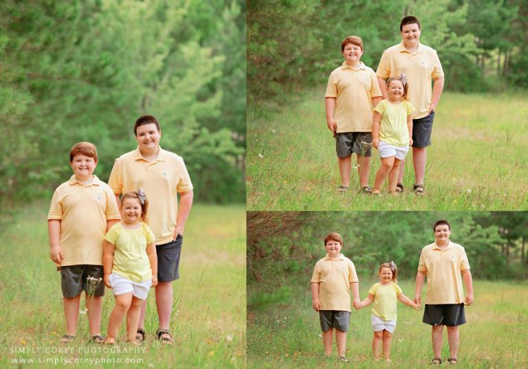West Georgia kids photographer, cousins outdoor family portrait