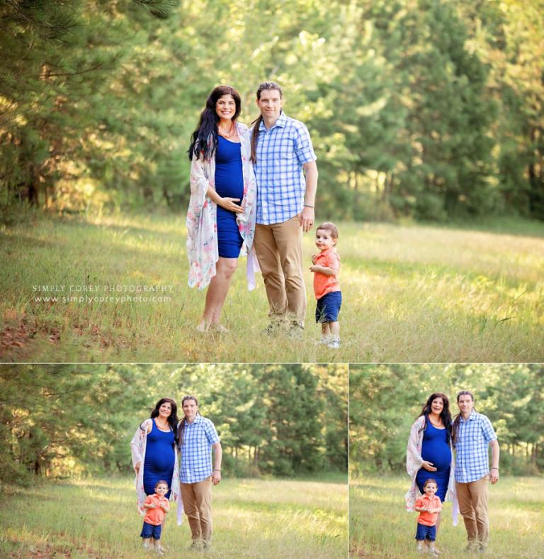 Newnan family photographer, outdoor maternity session with a toddler