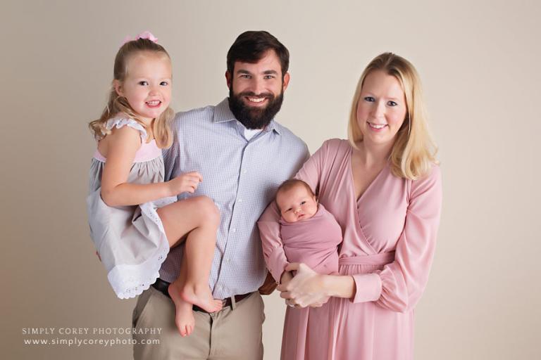 Carrollton, Georgia newborn photographer; family of four in studio