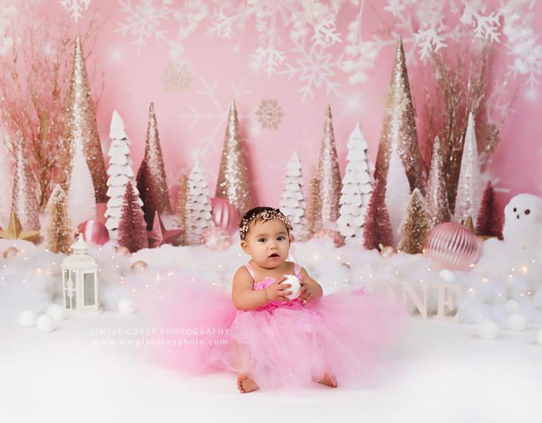 West Georgia baby photographer, winter wonderland one year session