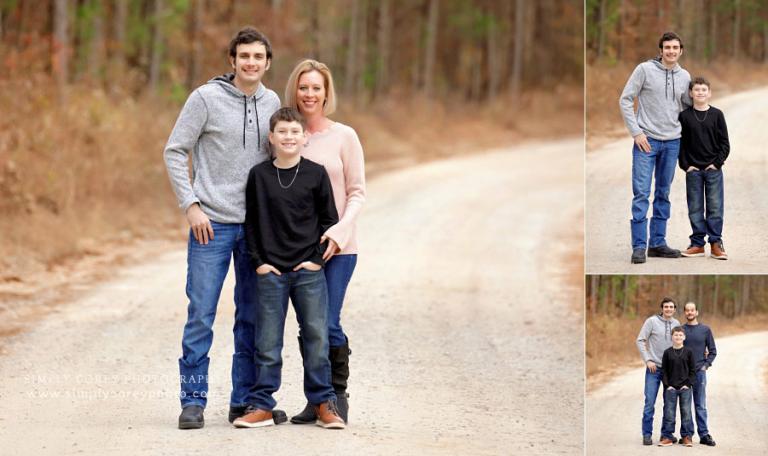West Georgia family photographer, parents with siblings outside on country road