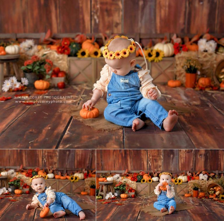 Bremen baby photographer, fall themed milestone session