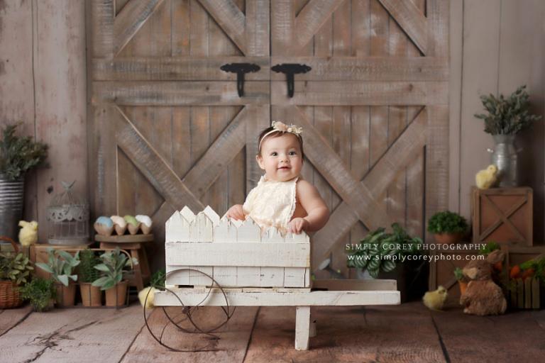 Atlanta baby photographer, spring studio set for Easter