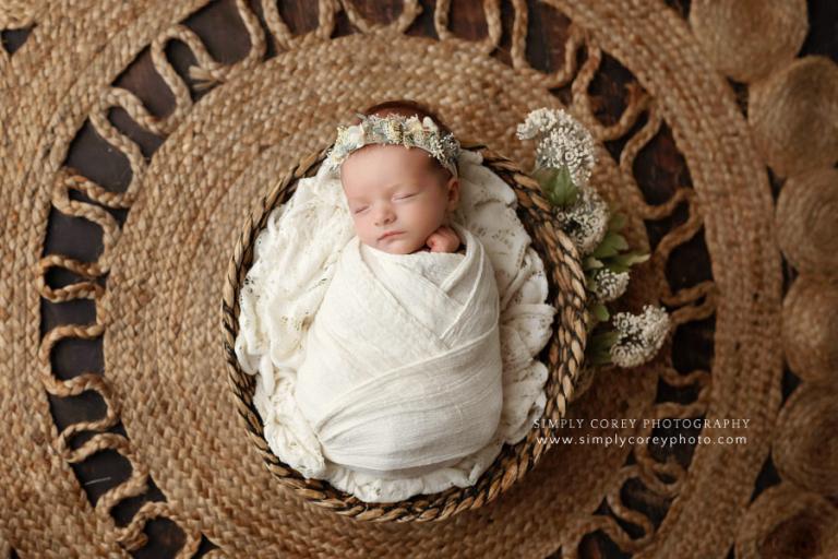 Atlanta newborn photographer, baby girl in boho set