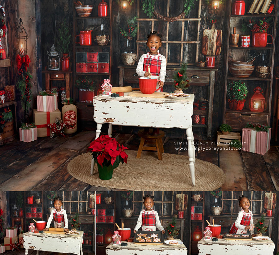 Villa Rica mini session photographer, Christmas kitchen studio set