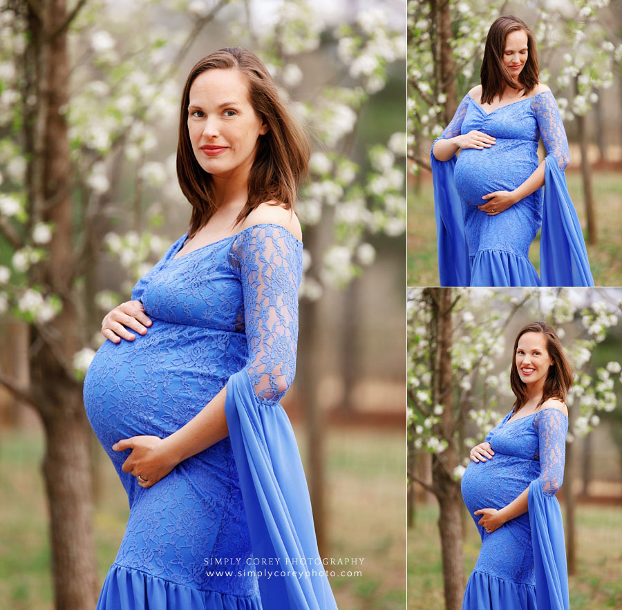 maternity photographer near Dallas, GA; outdoor maternity portraits in spring