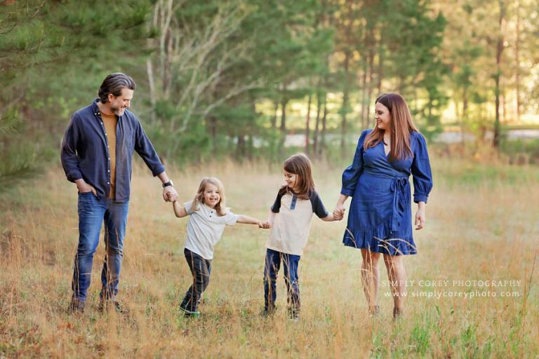 family photographer near Atlanta, outdoor portrait in country field