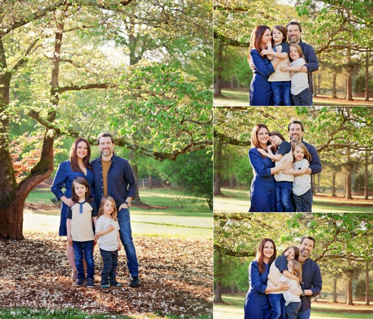 family photographer near Carrollton, GA; spring session outside with dogwood tree