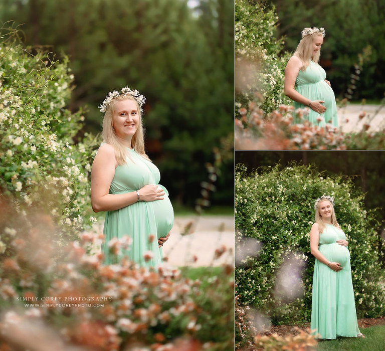Douglasville maternity photography session, outdoor pregnancy portraits with summer flowers