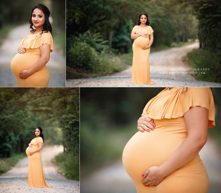 Villa Rica maternity photographer, pregnancy portraits outside on country road