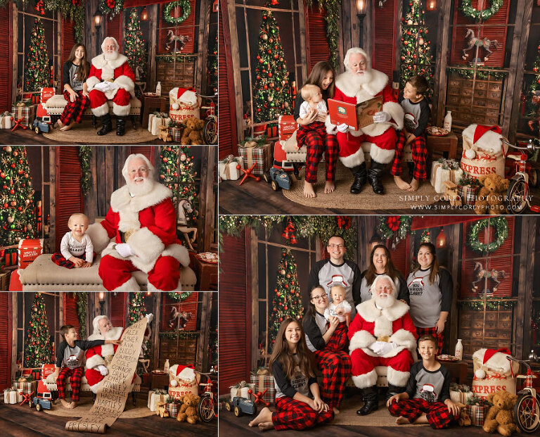 Douglasville Santa Claus mini sessions, family Christmas photos