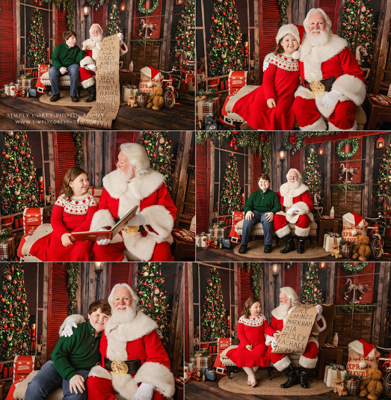 Newnan Santa Claus mini session photographer, kids Christmas portraits