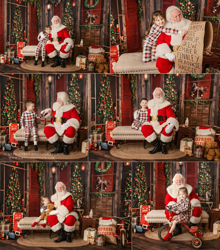 Santa Claus mini session photographer near Douglasville, kids Christmas portraits