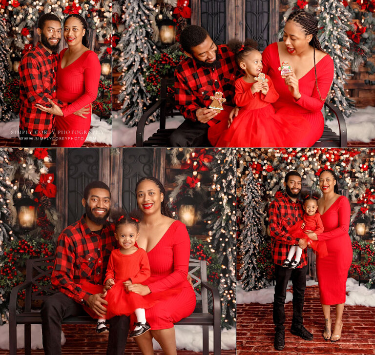 Douglasville family photographer, Christmas mini session in studio with baby girl