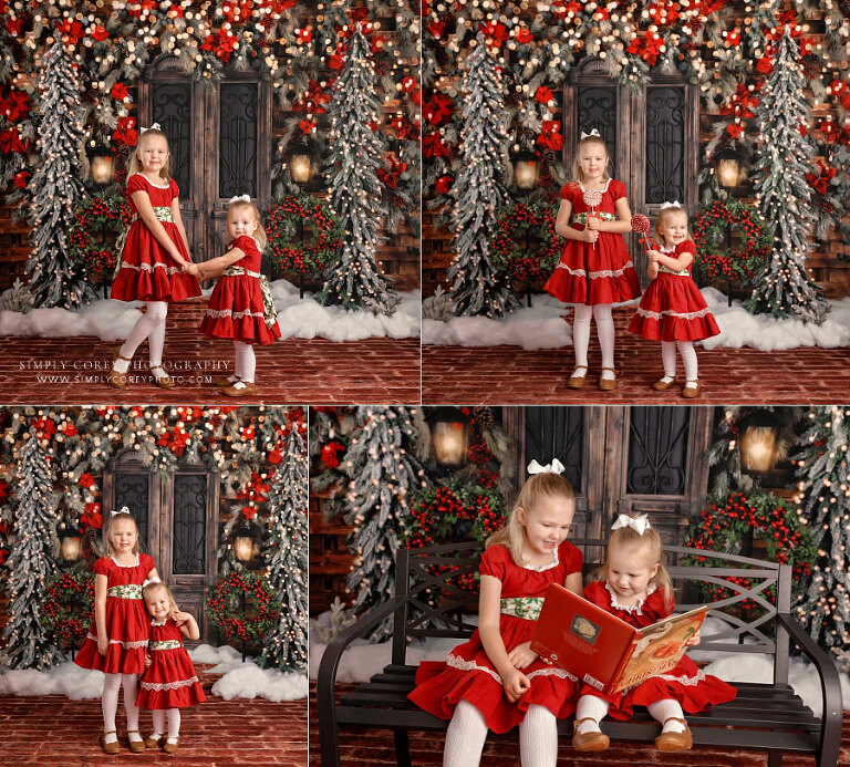 Hiram family photographer, studio Christmas mini session with children